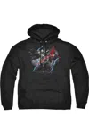 Gildan Batman V Superman Lightning V Heat Vision Adult Pull Over Hoodie / Hooded Sweatshirt In Black