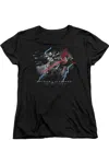 Gildan Batman V Superman Lightning V Heat Vision Short Sleeve Womens Tee / T-shirt In Black