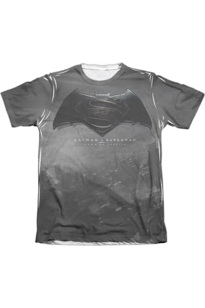 Gildan Batman V Superman Logo City Adult Poly/cotton Short Sleeve Tee / T-shirt In White