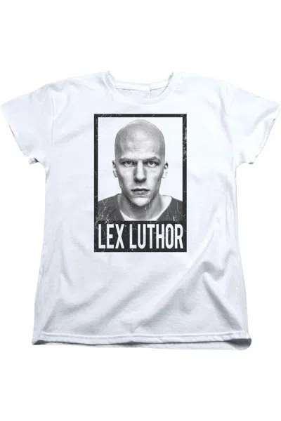 Gildan Batman V Superman Luthor Short Sleeve Womens Tee / T-shirt In White