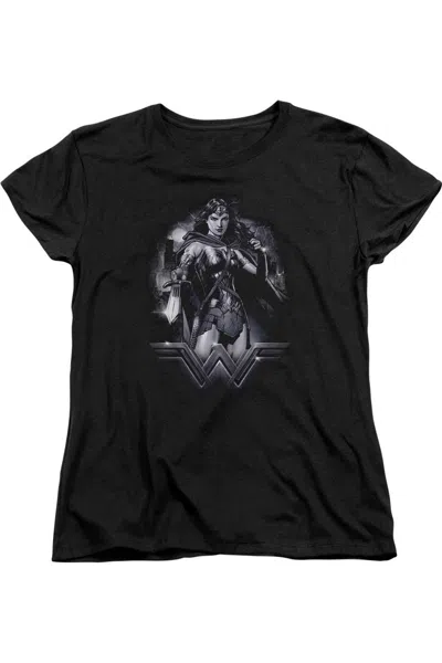 Gildan Batman V Superman Rainy Night Short Sleeve Womens Tee / T-shirt In Black