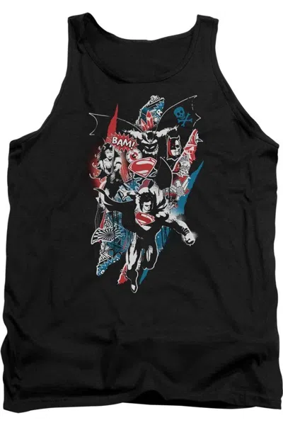 Gildan Batman V Superman Ripped Trio 2 Adult Tank Top In Black