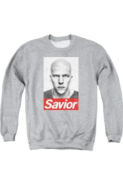Gildan Batman V Superman Savior Adult Crewneck Sweatshirt In Gray