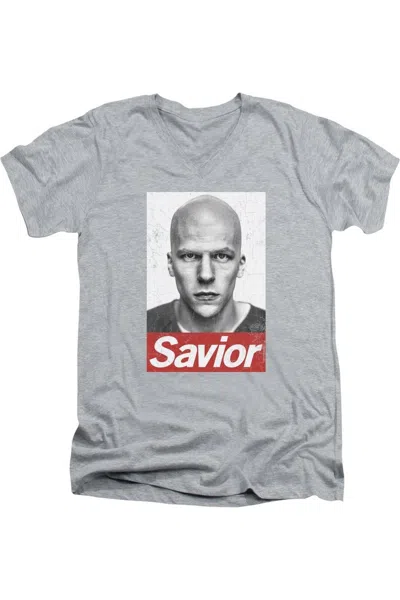 Gildan Batman V Superman Savior Short Sleeve Adult V Neck Premium Cotton Tee / T-shirt In Multi