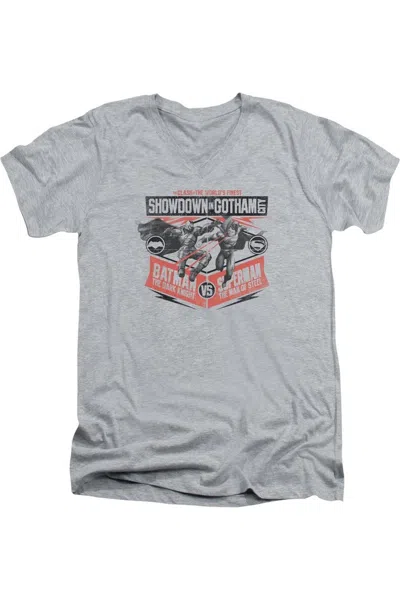 Gildan Batman V Superman Showdown In Gotham Short Sleeve Adult V Neck Premium Cotton Tee / T-shirt In Multi