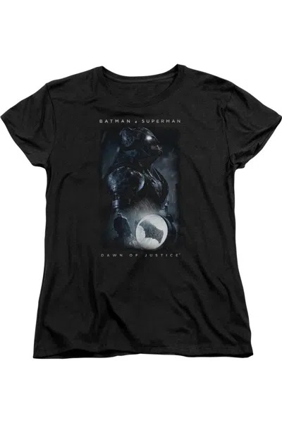 Gildan Batman V Superman Signal Short Sleeve Womens Tee / T-shirt In Black