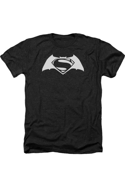 Gildan Batman V Superman Simple Logo Adult Heather Tee / T-shirt In Black