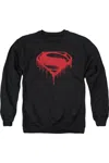 Gildan Batman V Superman Splattered Adult Crewneck Sweatshirt In Black
