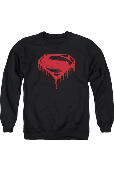 Gildan Batman V Superman Splattered Adult Crewneck Sweatshirt In Black