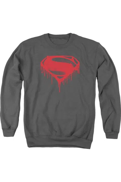 Gildan Batman V Superman Splattered Adult Crewneck Sweatshirt In Pink