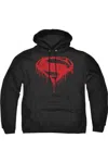 Gildan Batman V Superman Splattered Adult Pull Over Hoodie / Hooded Sweatshirt In Black