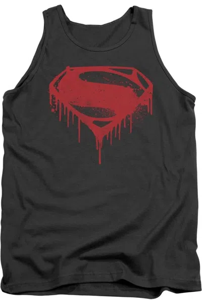 Gildan Batman V Superman Splattered Adult Tank Top In Pink