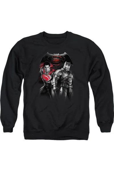 Gildan Batman V Superman Stand Off Adult Crewneck Sweatshirt In Black
