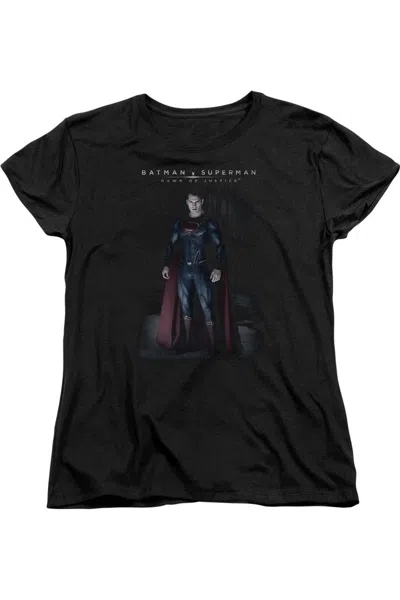 Gildan Batman V Superman Stand Tall Short Sleeve Womens Tee / T-shirt In Black