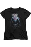 Gildan Batman V Superman Supe Ground Zero Short Sleeve Womens Tee / T-shirt In Black