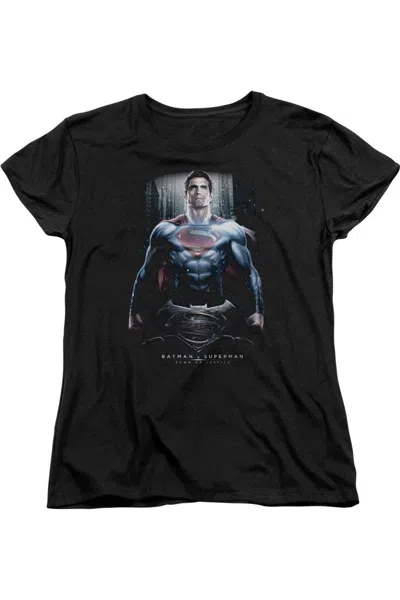Gildan Batman V Superman Supe Ground Zero Short Sleeve Womens Tee / T-shirt In Black