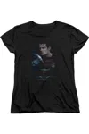 Gildan Batman V Superman Super Angry Short Sleeve Womens Tee / T-shirt In Black