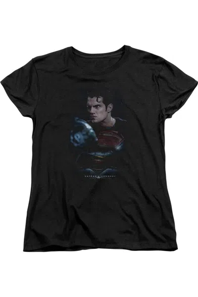 Gildan Batman V Superman Super Angry Short Sleeve Womens Tee / T-shirt In Black