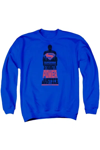 Gildan Batman V Superman Super Justice Adult Crewneck Sweatshirt In Blue