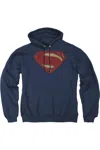 Gildan Batman V Superman Super Movie Logo Adult Pull Over Hoodie / Hooded Sweatshirt In Blue
