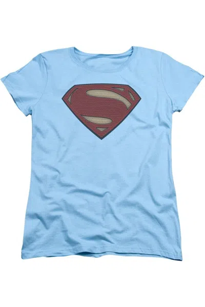 Gildan Batman V Superman Super Movie Logo Short Sleeve Womens Tee / T-shirt In Blue