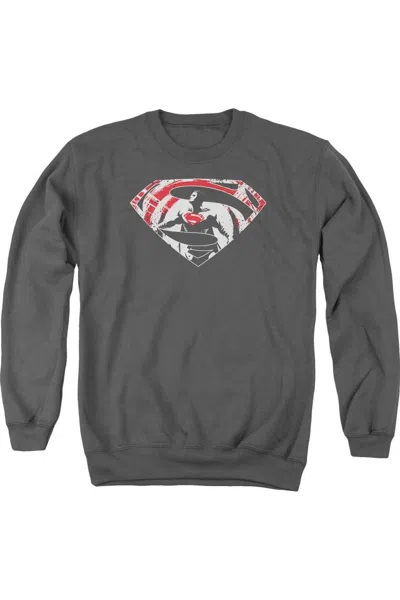 Gildan Batman V Superman Super Splatter Logo Adult Crewneck Sweatshirt In Pink