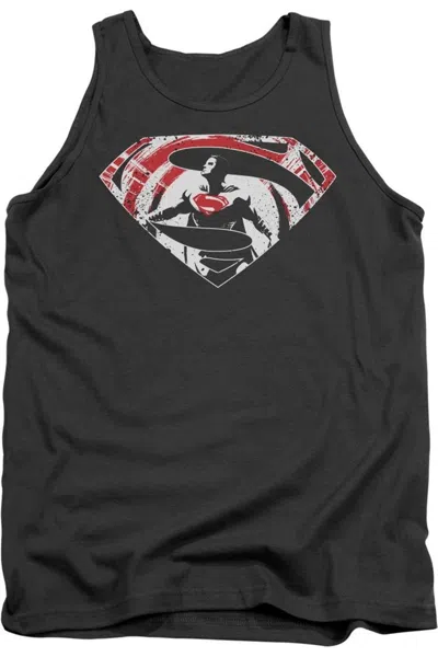 Gildan Batman V Superman Super Splatter Logo Adult Tank Top In Black