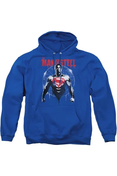 Gildan Batman V Superman Super Spray Adult Pull Over Hoodie / Hooded Sweatshirt In Blue