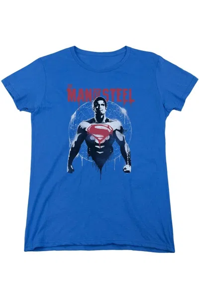 Gildan Batman V Superman Super Spray Short Sleeve Womens Tee / T-shirt In Blue