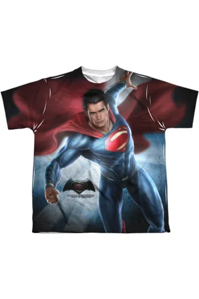 Gildan Kids' Batman V Superman Superman Light (front/back Print) Short Sleeve Youth Poly Crew Tee / T-shirt In Multi