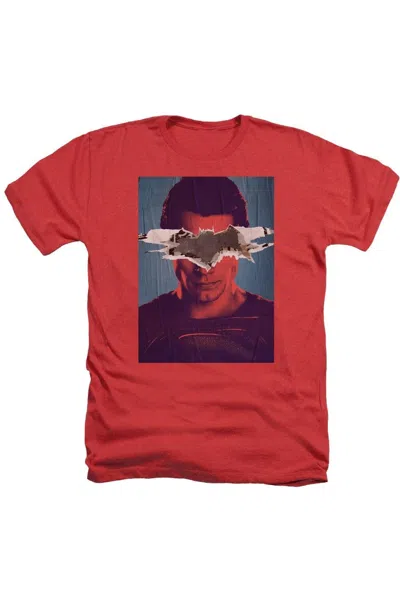Gildan Batman V Superman Superman Poster Adult Heather Tee / T-shirt In Red