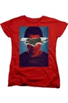 Gildan Batman V Superman Superman Poster Short Sleeve Womens Tee / T-shirt In Red