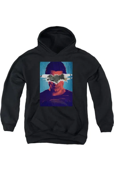 Gildan Kids' Batman V Superman Superman Poster Youth Pull Over Hoodie / Hooded Sweatshirt In Black