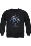 Gildan Batman V Superman Team Up Adult Crewneck Sweatshirt In Black