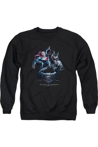 Gildan Batman V Superman Team Up Adult Crewneck Sweatshirt In Black