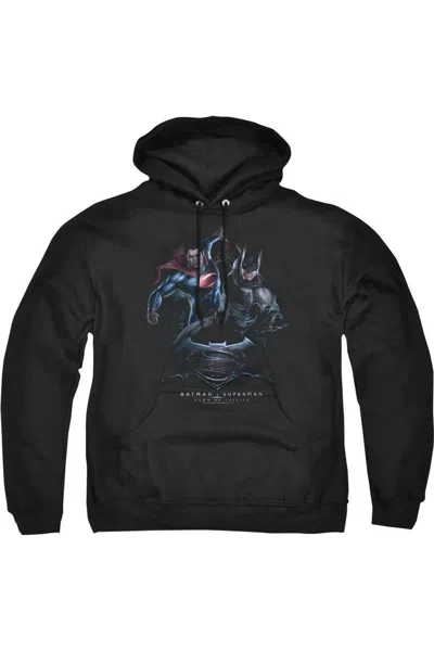 Gildan Batman V Superman Team Up Adult Pull Over Hoodie / Hooded Sweatshirt In Black