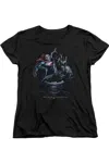 Gildan Batman V Superman Team Up Short Sleeve Womens Tee / T-shirt In Black