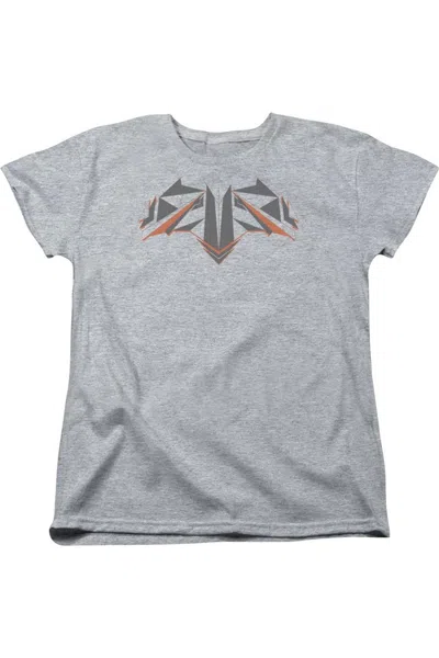 Gildan Batman V Superman Tech Bat Logo Short Sleeve Womens Tee / T-shirt In Gray