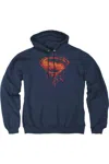 Gildan Batman V Superman Tech Super Logo Adult Pull Over Hoodie / Hooded Sweatshirt In Blue