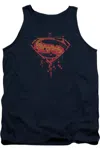 Gildan Batman V Superman Tech Super Logo Adult Tank Top In Blue