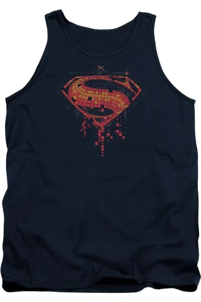 Gildan Batman V Superman Tech Super Logo Adult Tank Top In Blue