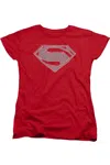 Gildan Batman V Superman Techy S Short Sleeve Womens Tee / T-shirt In Red