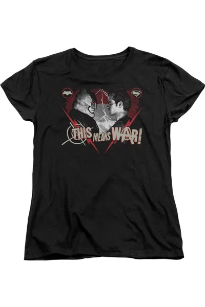 Gildan Batman V Superman This Means War Short Sleeve Womens Tee / T-shirt In Black