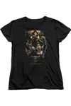 Gildan Batman V Superman Three In Action Short Sleeve Womens Tee / T-shirt In Black
