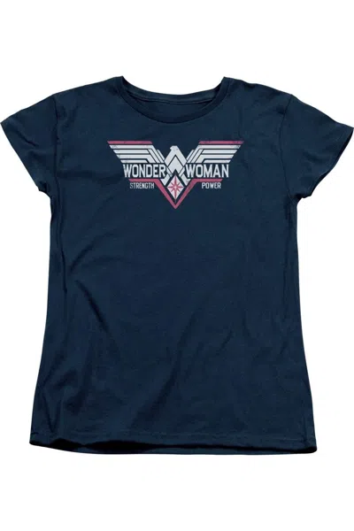 Gildan Batman V Superman Thunder Logo Short Sleeve Womens Tee / T-shirt In Blue