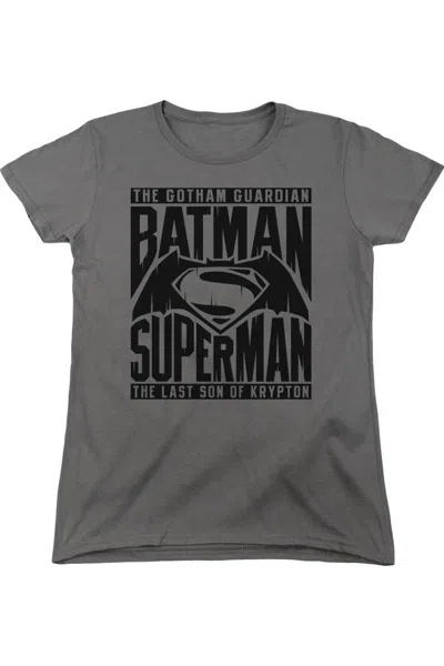 Gildan Batman V Superman Title Fight Short Sleeve Womens Tee / T-shirt In Pink