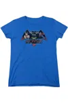 Gildan Batman V Superman Together We Fight Short Sleeve Womens Tee / T-shirt In Blue