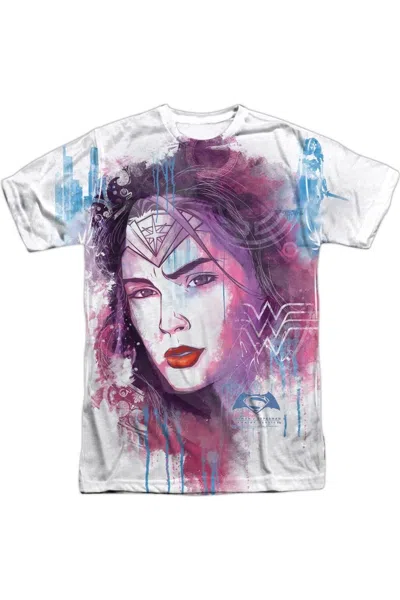 Gildan Batman V Superman Watercolor Wonder Woman Sub Short Sleeve Adult Poly Crew Tee / T-shirt In Multi