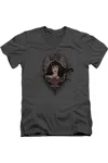 Gildan Batman V Superman Winged Goddess Short Sleeve Adult V Neck Premium Cotton Tee / T-shirt In Pink
