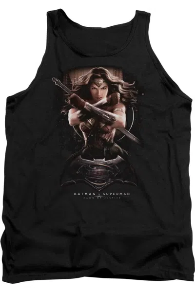 Gildan Batman V Superman Wonder Woman Ground Zero Adult Tank Top In Black